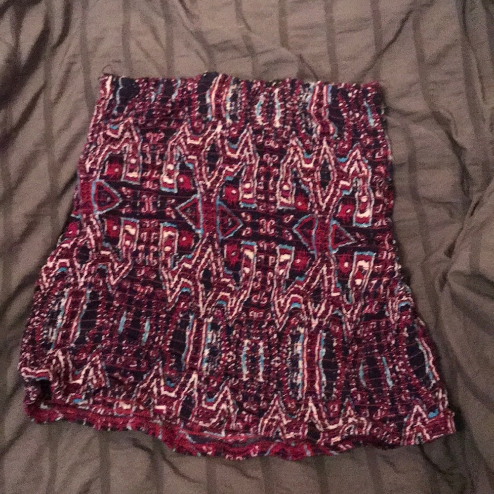 Multi colored strapless top